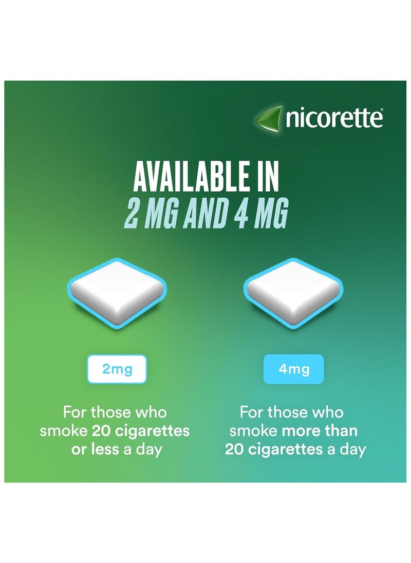 nicorette Gum 2 mg Icy White Favour Fast Craving Relief 210 Pieces Stop Smoking Aid  - Image 3