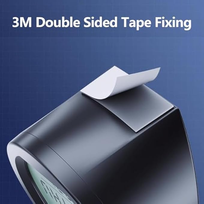 KASTWAVE 2 In 1 Car Clocks And Temperature Car Dashboard Clock With Automatic Backlight At Night Fahrenheit Temperature 1224 Hour Format Time Vehicle Lcd Backlight Digital Mini Clock Adhesive - Image 3