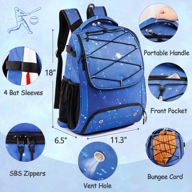 VIGEGARI Youth Baseball Bag Backpack with Bat Holder for Boys Girls Baseball & Softball Bat Bag for T-Ball Equipment, Kids Baseball Backpack with Shoe Compartment & Glove Storage - Image 5