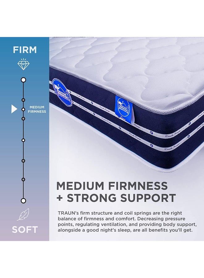 Deutsche Matratzen Traum Mattress  Coil Springs  Medium Firmness Cm Thickness  Air Circulation And Ventilation  Comfort Sleep 180*195*30