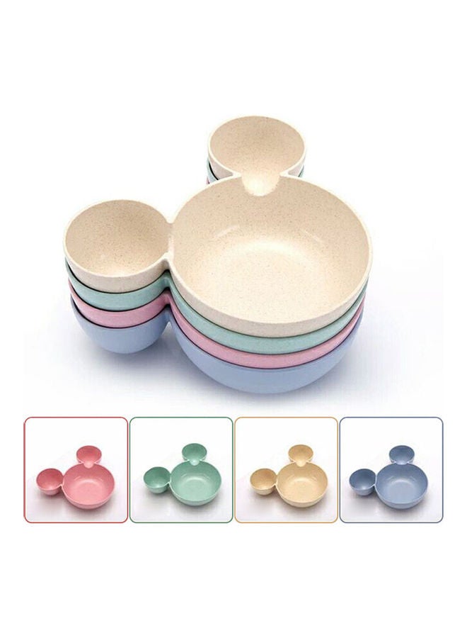 NIBEMINENT 4-Piece Cute Cartoon Shape Dishes Pink/Green/Beige/Blue 21.5x19x5.5cm - Image 1