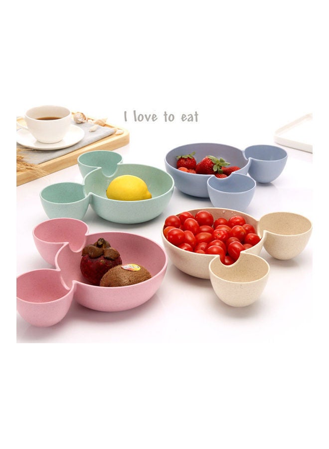 NIBEMINENT 4-Piece Cute Cartoon Shape Dishes Pink/Green/Beige/Blue 21.5x19x5.5cm - Image 2
