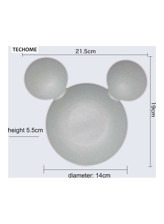 NIBEMINENT 4-Piece Cute Cartoon Shape Dishes Pink/Green/Beige/Blue 21.5x19x5.5cm - Image 4