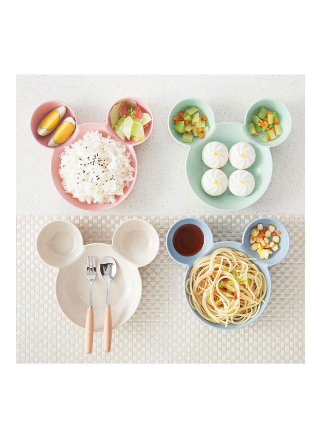 NIBEMINENT 4-Piece Cute Cartoon Shape Dishes Pink/Green/Beige/Blue 21.5x19x5.5cm - Image 3