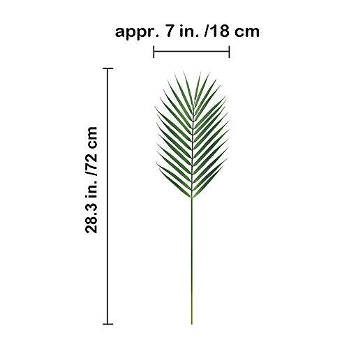 windiy Artificial Areca Palm Leaves, 8 Pcs Faux Tropical Palm Tree Leaves Stems for Floral Arrangement, Hawaiian Luau, Jungle Beach Wedding Party Decor, 28 Inches Tall - Image 5