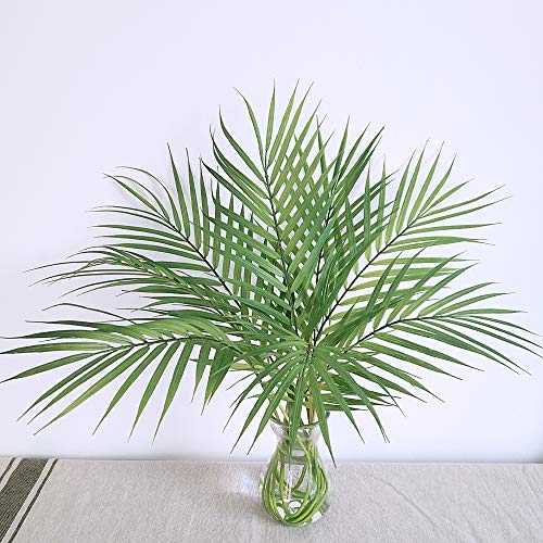 windiy Artificial Areca Palm Leaves, 8 Pcs Faux Tropical Palm Tree Leaves Stems for Floral Arrangement, Hawaiian Luau, Jungle Beach Wedding Party Decor, 28 Inches Tall - Image 4