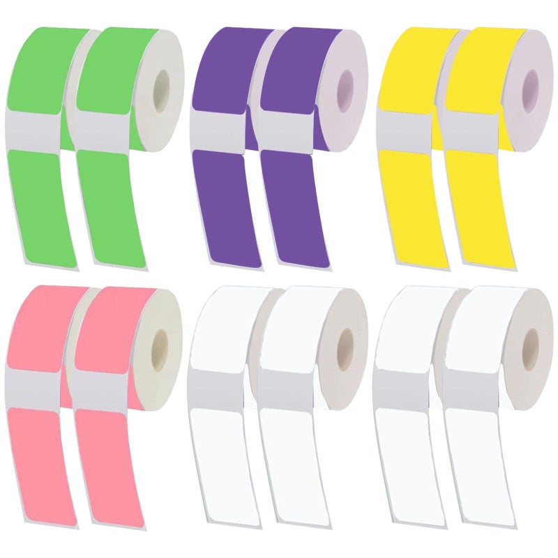 12 Pcs Multicolor Thermal Labels Waterproof Tear Resistant Mini Sticker Rolls - Image 2