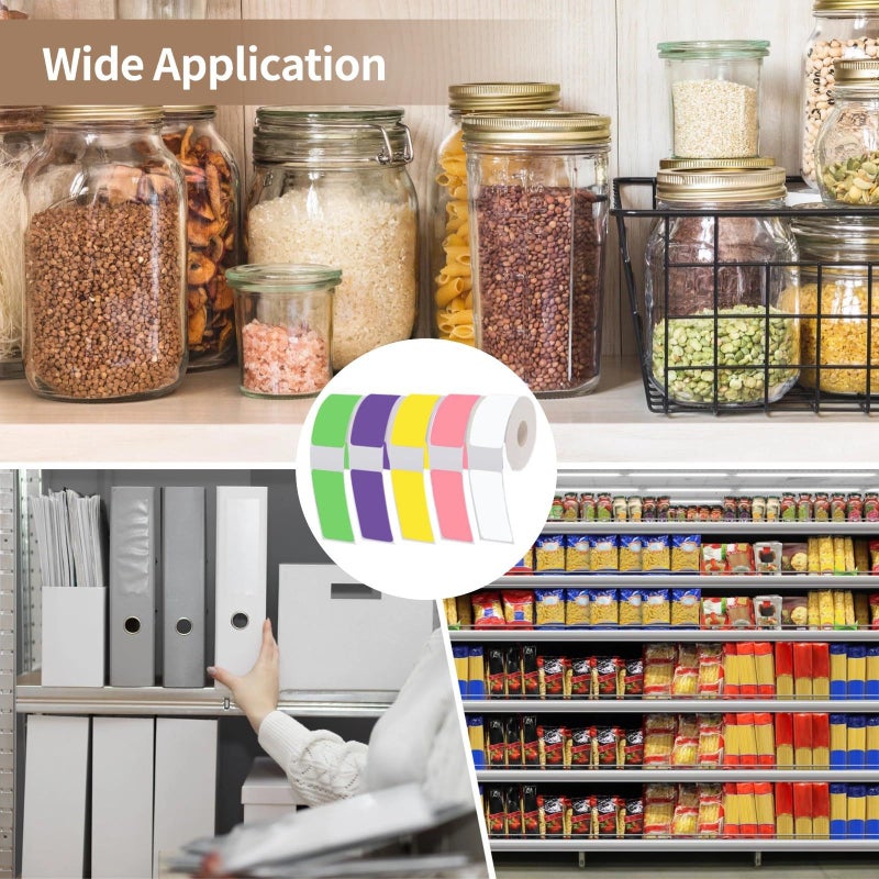 12 Pcs Multicolor Thermal Labels Waterproof Tear Resistant Mini Sticker Rolls - Image 3