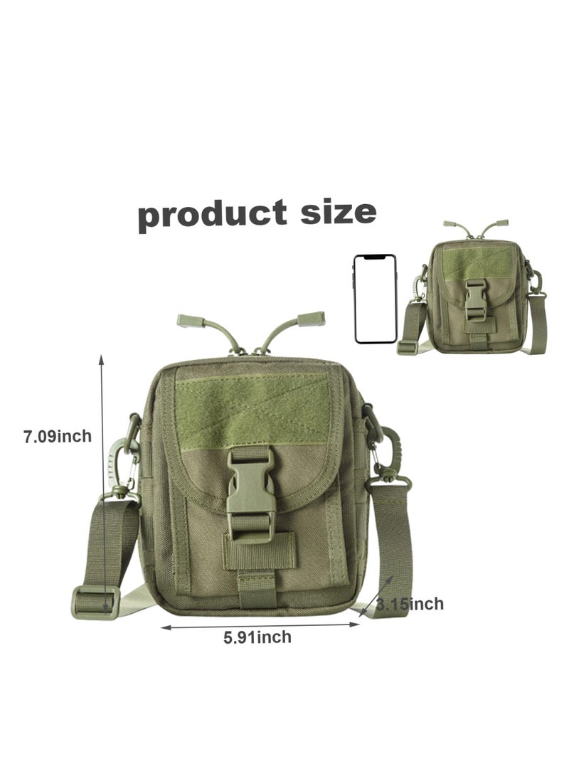 SYOSI Tactical Waist Bag Military Pack, Waterproof Utility Belt with Safety Carabiner, Suitable for Hiking Mountaineering&Camping &Riding&Fishing&Shooting(Green) - Image 5