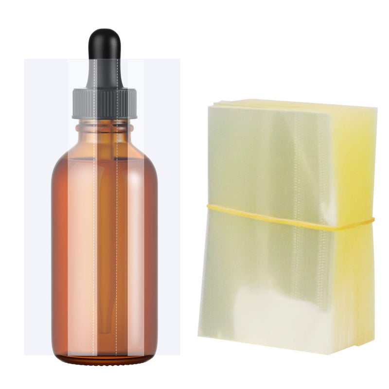 Morepack أشرطة انكماش مورباك لزجاجات 50 مل، 200 قطعة 65x98 مم غلاف انكماش شفاف مثقوب زجاجة، برطمانات - Image 1