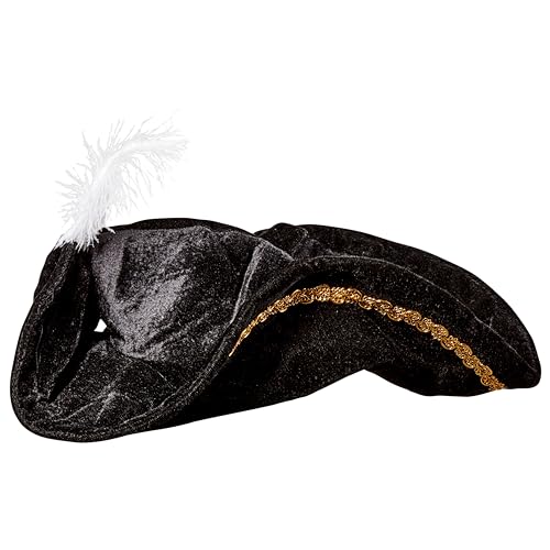 Rubies Black Tricorn Buccaneer Pirate Hat for Adults, Men's No Size - Image 1