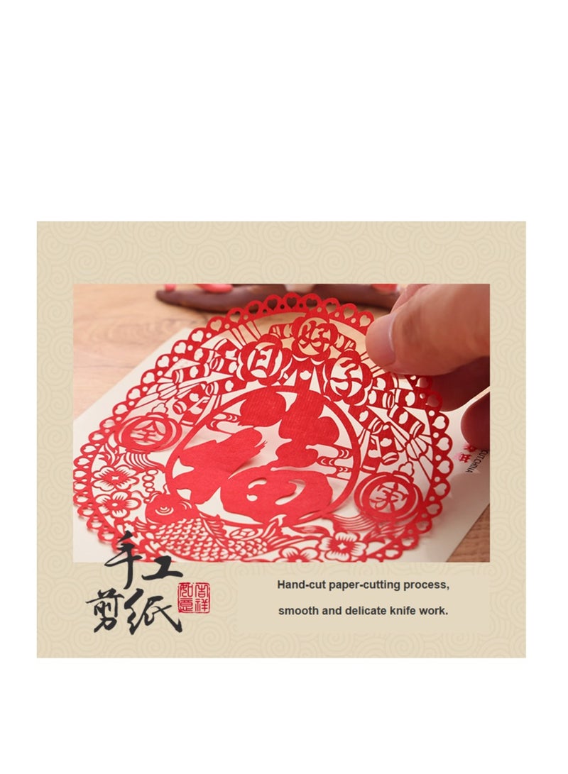 general Chinese paper-cutting decorations, gifts with Chinese characteristics, DIY, Chinese style, suitable for children, safe, decorative, educational games, parent-child interaction - Image 4