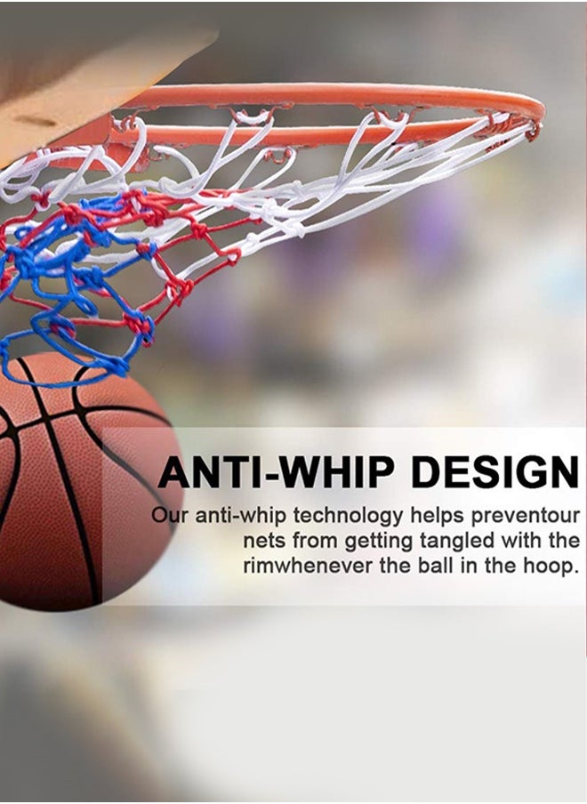 UNUNS Basketball Net,Heavy Duty Basketball Net Replacement,All Weather Anti Whip,Basketball Hoop Net,Indoor Outdoor Basketball Net Rim 45CM,Hoop Fit For Standard Size 7 Basketball,12 Loops  - Image 2