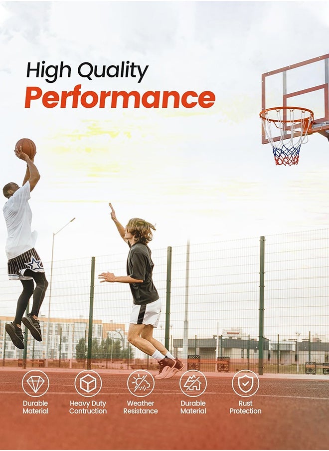 UNUNS Basketball Net,Heavy Duty Basketball Net Replacement,All Weather Anti Whip,Basketball Hoop Net,Indoor Outdoor Basketball Net Rim 45CM,Hoop Fit For Standard Size 7 Basketball,12 Loops  - Image 4