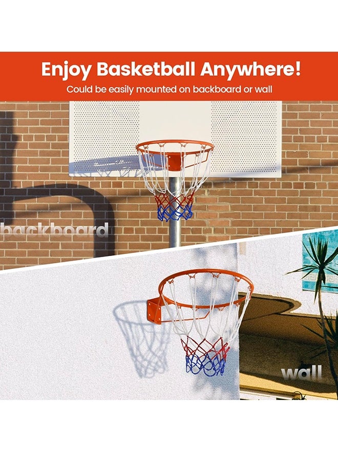 UNUNS Basketball Net,Heavy Duty Basketball Net Replacement,All Weather Anti Whip,Basketball Hoop Net,Indoor Outdoor Basketball Net Rim 45CM,Hoop Fit For Standard Size 7 Basketball,12 Loops  - Image 5