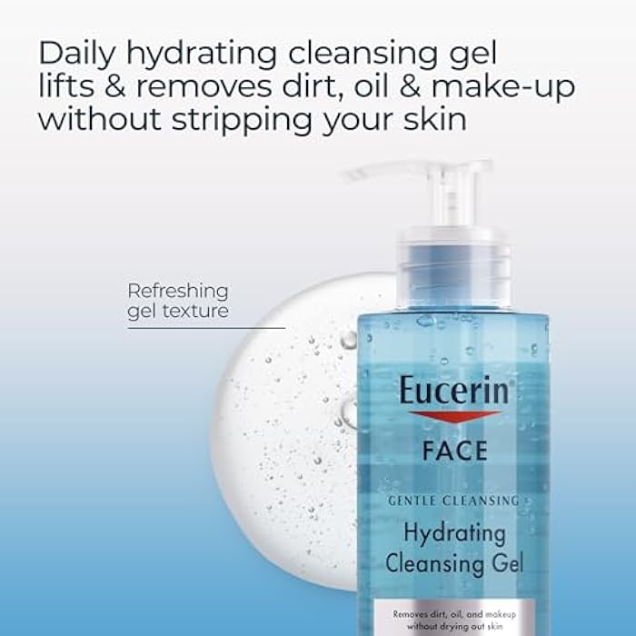 Eucerin Face Gentle Cleansing Hydrating Cleansing Gel, Daily Face Wash and Makeup Remover with Hyaluronic Acid, 13.5 Fl Oz Bottle - Image 3