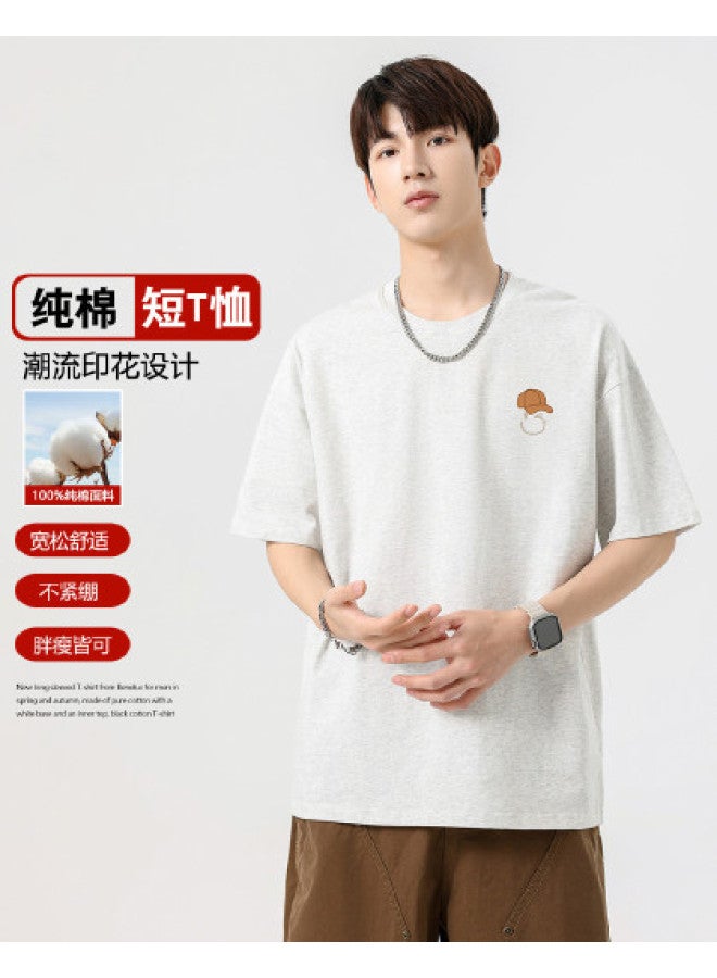 Baleno 100% Cotton Men's Short Sleeve T-shirt - Summer Loose Fit Fashion Korean Style Versatile Casual Top - Image 1