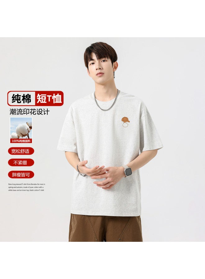 Baleno 100% Cotton Men's Short Sleeve T-shirt - Summer Loose Fit Fashion Korean Style Versatile Casual Top - Image 2