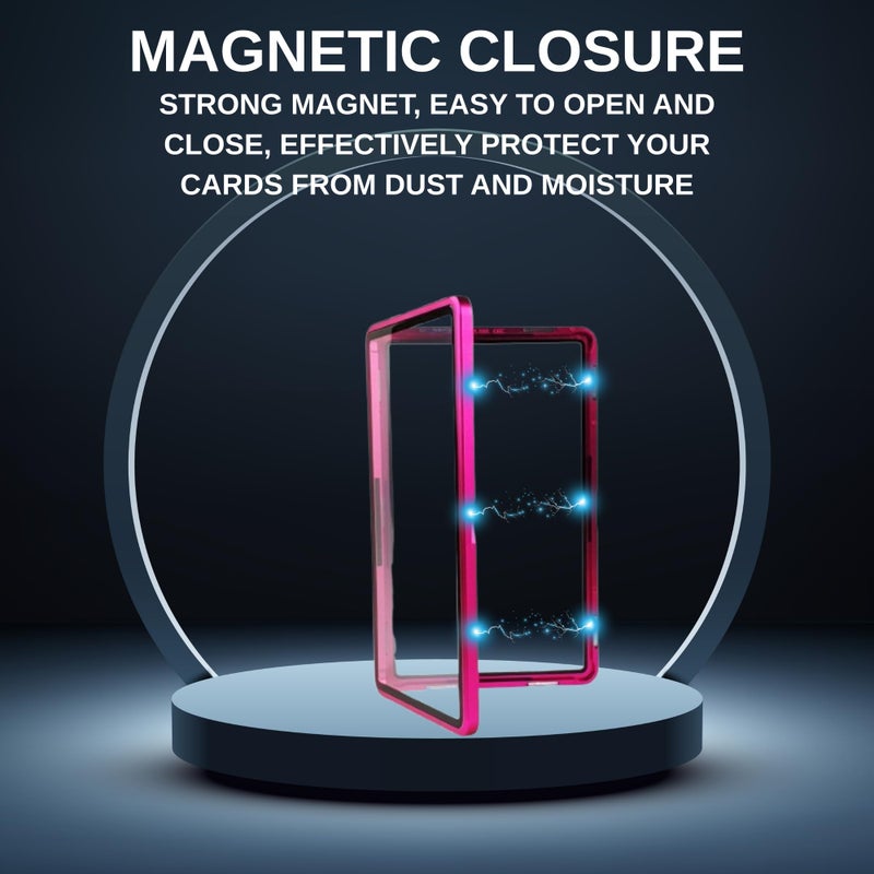 RedCap Magnetic Aluminum Graded PSA Slab Guard UV Resistant Glass 35PT Premium Protector Display Case For Standard PSA CGC Graded Sport Trading Cards - Pink Mirage - Image 4