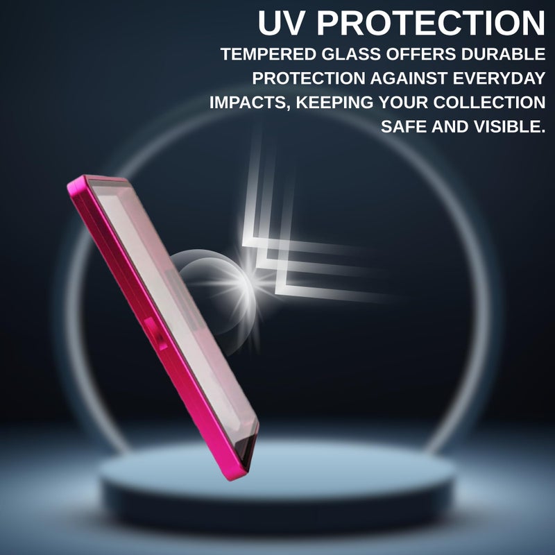 RedCap Magnetic Aluminum Graded PSA Slab Guard UV Resistant Glass 35PT Premium Protector Display Case For Standard PSA CGC Graded Sport Trading Cards - Pink Mirage - Image 2