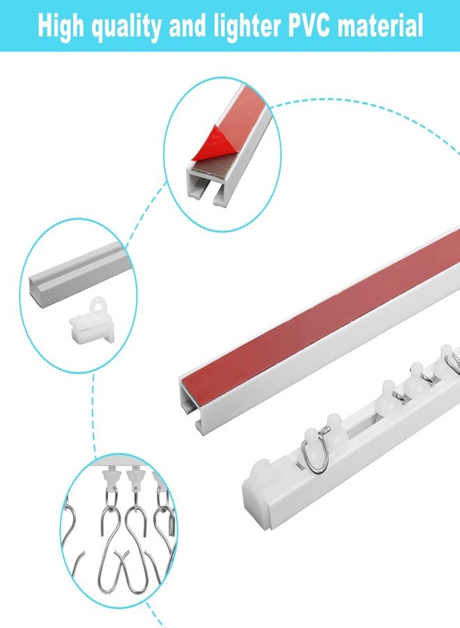 Wadoy 64Inch Adhesive Curtain Track,Self Adhesive Curtain Track No Drill,Smooth Ceiling Mount Wall Mount Curtain Track - Image 5
