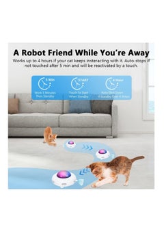 Furtey Cat Interactive Toy Kitten Automatic Feather Toy with Hair Collector, Smart Upgraded Moving Cats Toys 3 Adjustable Modes USB Rechargeable Cat Activated Toys  - Image 3