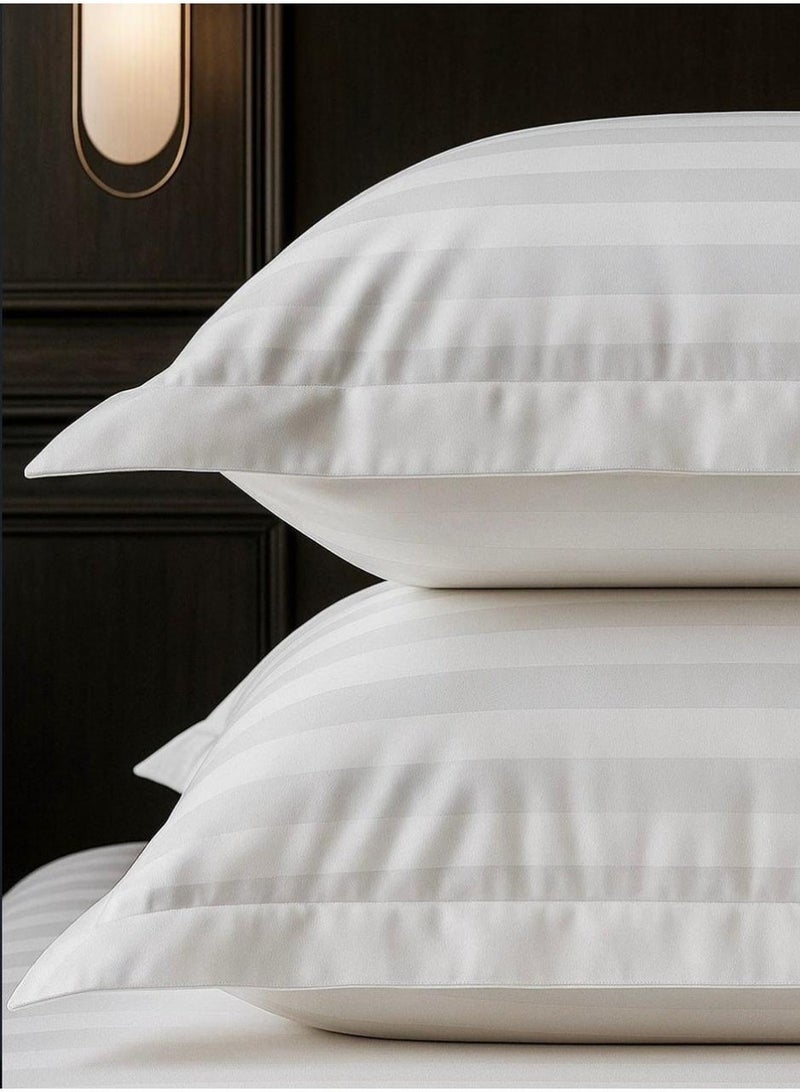 HAPPYMOON Luxury Hotel-Style King Bedding Set – 7-Piece Duvet Cover Set – Includes Microfiber Filled Duvet, Removable Duvet Cover, Fitted Sheet, 2 Pillowcases & 2 Pillow Shams – Soft Poly Cotton Striped Bedding Set – King Size 260 × 245 cm - Image 5