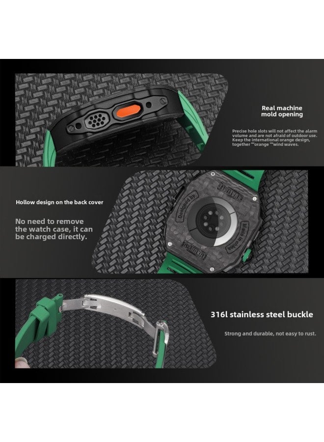 For Apple Ultra 2 49mm Carbon Fiber Retrofit Case Compatible With Iwatch S9/8 45 44mm Watch-Colour:Red-Overall Dimensions:Apple Watch Ultra 49mm - Image 5