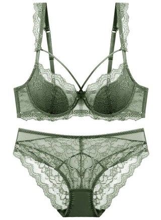 Comfy Breathable Solid Color Thin Cup Lace Bra And Panty Set Green - pzsku/Z5B8BE78806F442541B0FZ/45/_/1667187226/333d4ae7-85a1-4a63-bf6b-1c64ce44e579