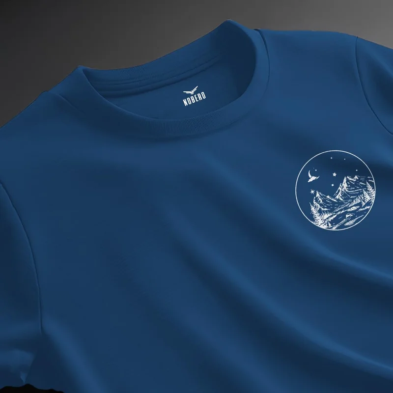 NOBERO Men's Oversized Blue T-Shirt for Men