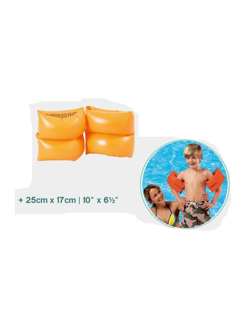 انتكس عوامة ذراع قابلة للنفخ برتقالية مقاس 25 × 17 سم