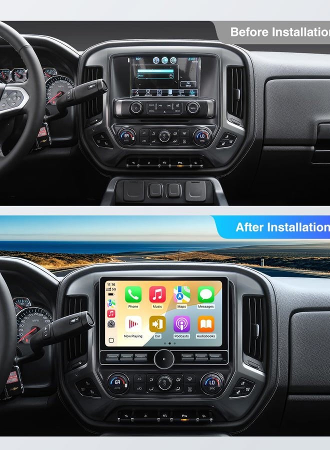 AINAVI Replacement Radio for Chevy Silverado GMC Sierra - Car Stereo Carplay Android Auto 2014-2018 QLED Touch Screen Radio BT Wireless Mirroring GPS Navigation 10" Head Unit (4G+64G) - Image 2