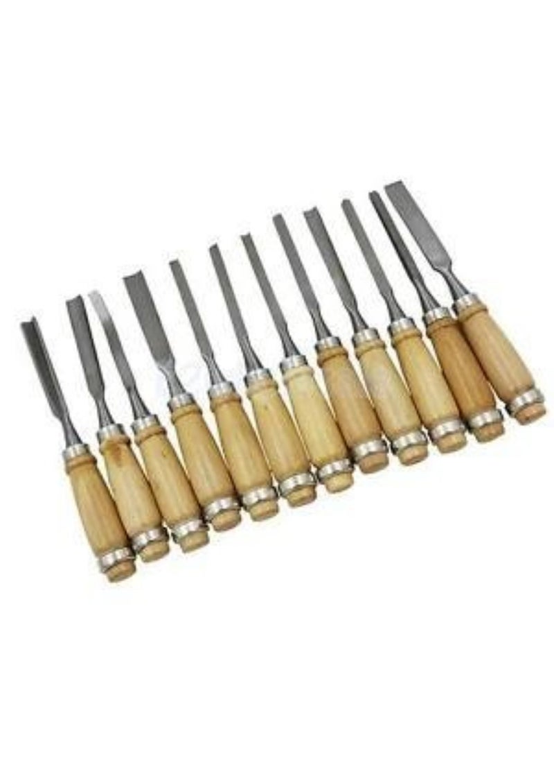 Generic Generic 12Pcs Woodworking Wood Carving Hand Chisel Professional Tool Set  - Image 3