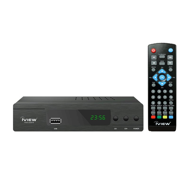 iview 3300STB ATSC Converter Box with Recording, Media Player, Built-in Digital Clock, Analog to Digital, QAM Tuner, HDMI, USB 3300STBA (New firmware) - Image 1