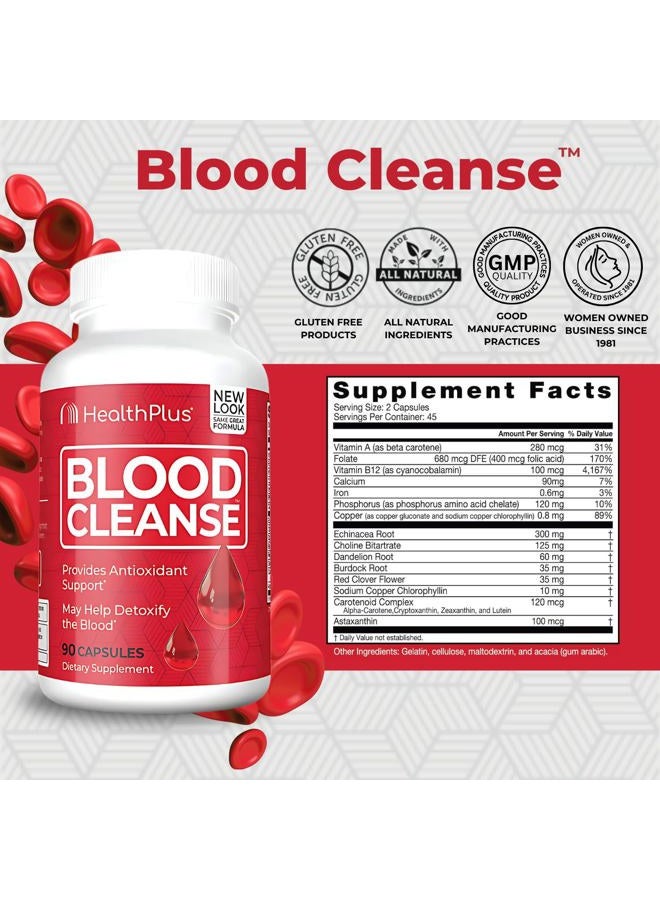 Health Plus تنظيف الدم, 753 ملغ, 90 كبسولة - Image 2