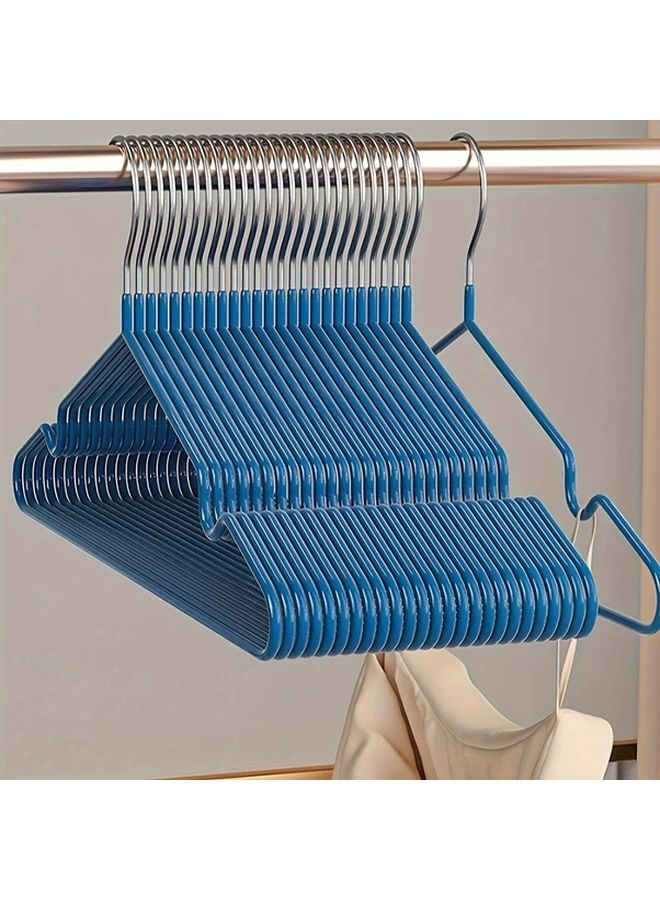 Deep Blue Non Slip Metal Clothes Hangers 10 Pack Traceless Durable Anti Shoulder Angle - Image 1