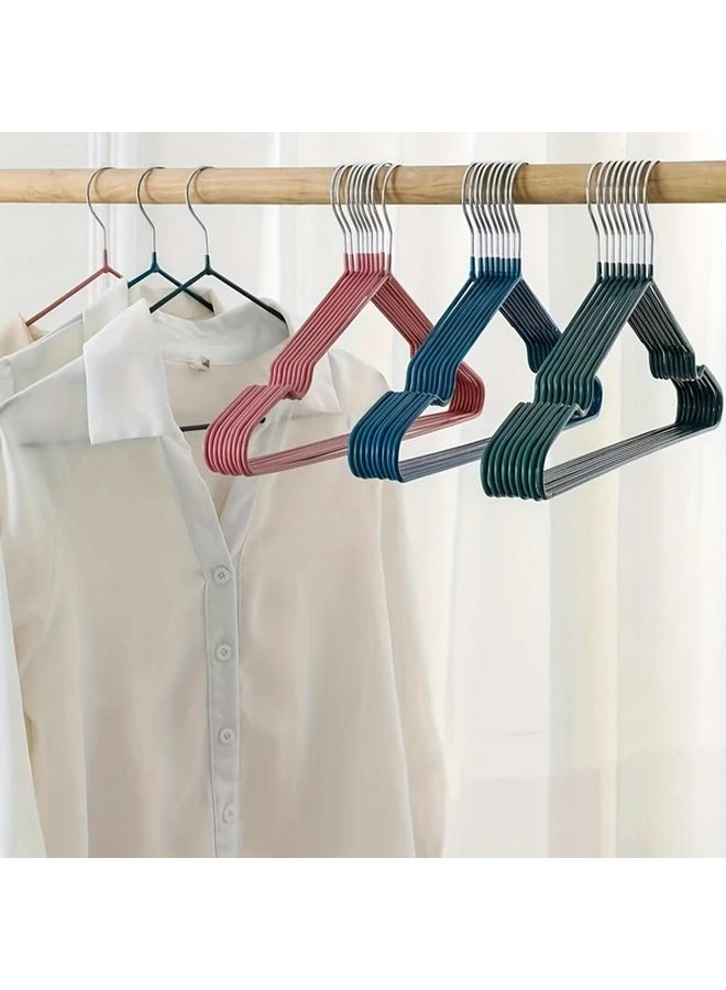 Deep Blue Non Slip Metal Clothes Hangers 10 Pack Traceless Durable Anti Shoulder Angle - Image 4