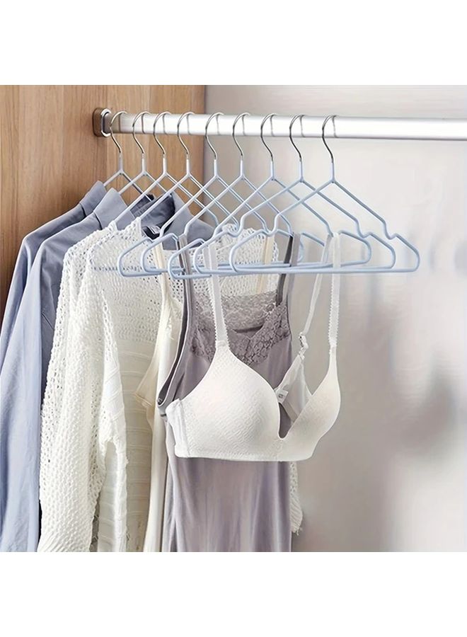 Deep Blue Non Slip Metal Clothes Hangers 10 Pack Traceless Durable Anti Shoulder Angle - Image 2
