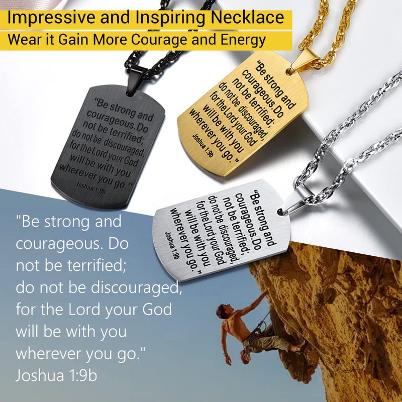 PROSTEEL Cross Jewelry Mens Womens Necklaces Pendants Military Dog Tag Dogtag Inspirational Necklace Gifts for Men Stainless Steel Chain - Image 3