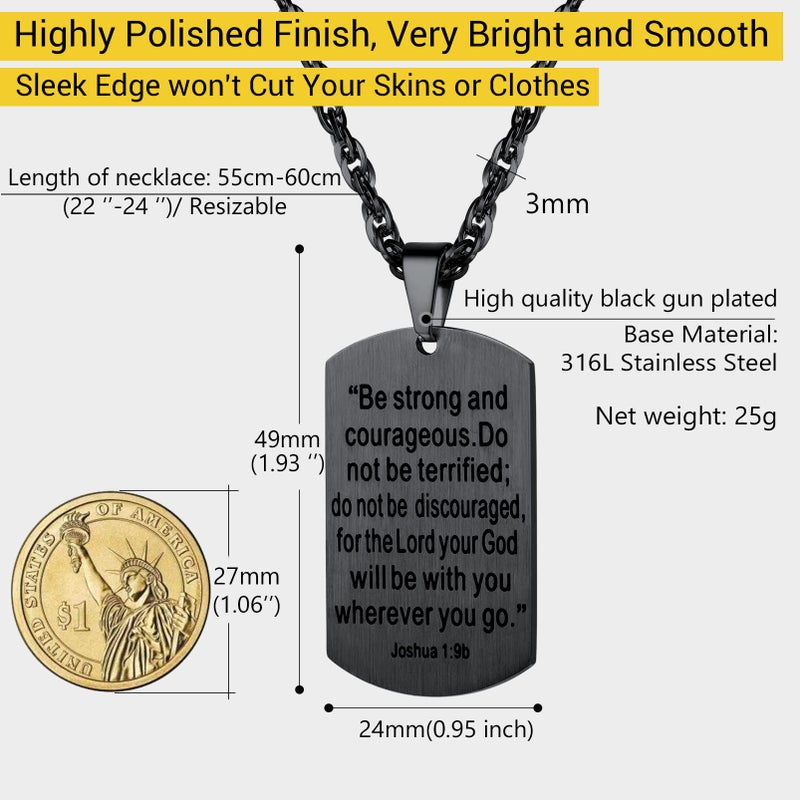 PROSTEEL Cross Jewelry Mens Womens Necklaces Pendants Military Dog Tag Dogtag Inspirational Necklace Gifts for Men Stainless Steel Chain - Image 5
