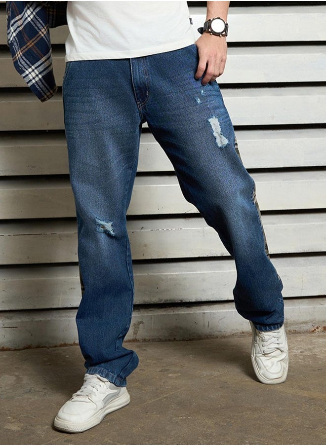 HIGH STAR Men's Indigo Straight Fit Jeans - Sleek and Stylish Everyday Denim  - Image 1