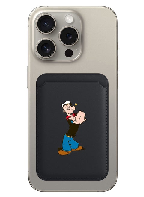 Magnetic Wallet, Compatible with MagSafe Wallet, for iPhone Wallet, for iPhone 16/15/14/13/12 Series, Not for iPhone 13/12 mini, 3 Card Holder, Vegan Leather, Black - Popey