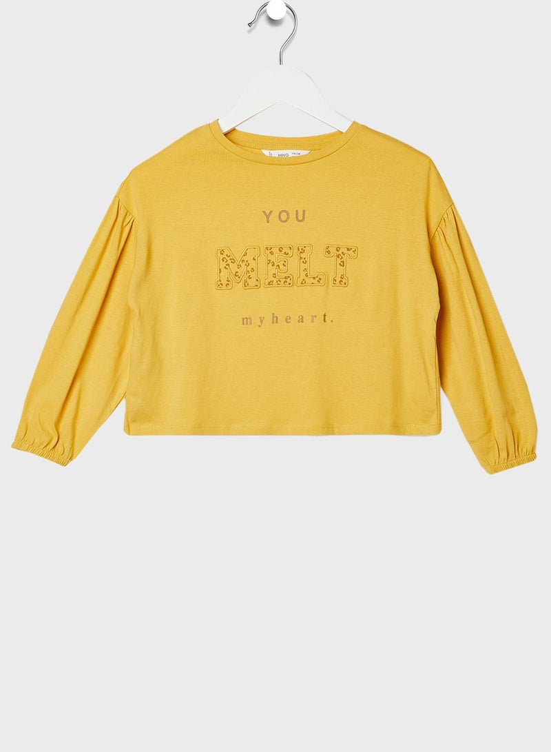 MANGO Infant Slogan Print T-Shirt - Image 1
