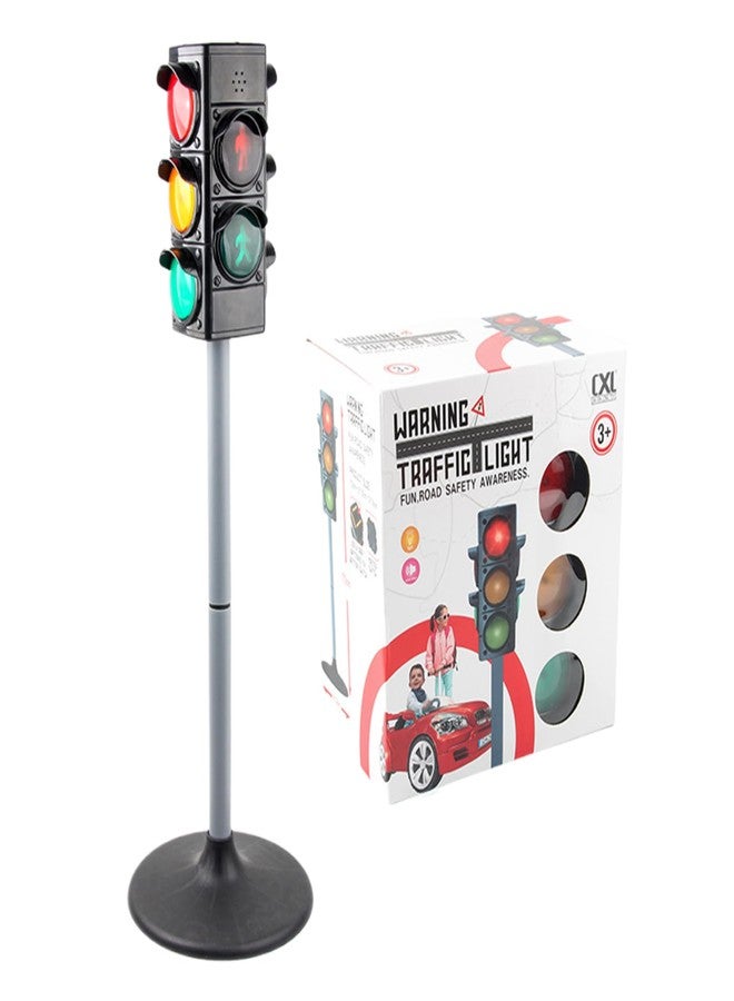 Jorzer Traffic Light Toy, Stop Light Manual/Auto Modes Traffic Lamp with ＆ Sound Height Adjustable Realistic Lights Educational Toys Birthday 27 Inch. - Image 3