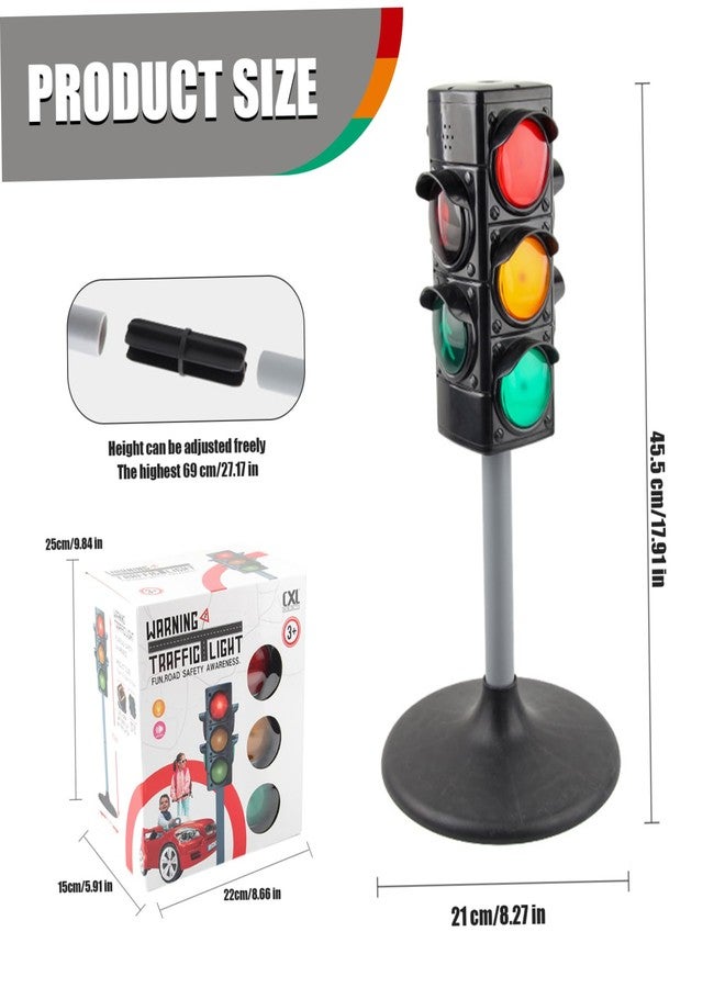 Jorzer Traffic Light Toy, Stop Light Manual/Auto Modes Traffic Lamp with ＆ Sound Height Adjustable Realistic Lights Educational Toys Birthday 27 Inch. - Image 2