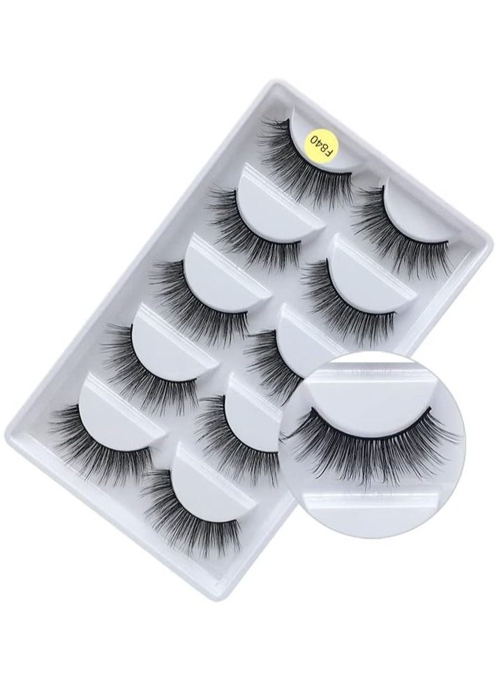 أوريتي الرموش الكاذبة، 5 أزواج ثلاثية الأبعاد الطبيعية رقيق - Image 1