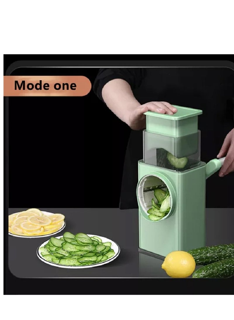 Cheese Grater, 3 in 1 Manual Vegetable Slicer, Kitchen Appliances Tools, Potato Chopper Rotary, Grater Veggie Chopper, Peeler Maker Machine Multifunctional Roller Grater Stainless Steel