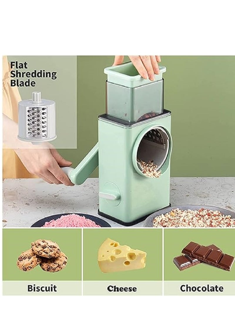 Cheese Grater, 3 in 1 Manual Vegetable Slicer, Kitchen Appliances Tools, Potato Chopper Rotary, Grater Veggie Chopper, Peeler Maker Machine Multifunctional Roller Grater Stainless Steel