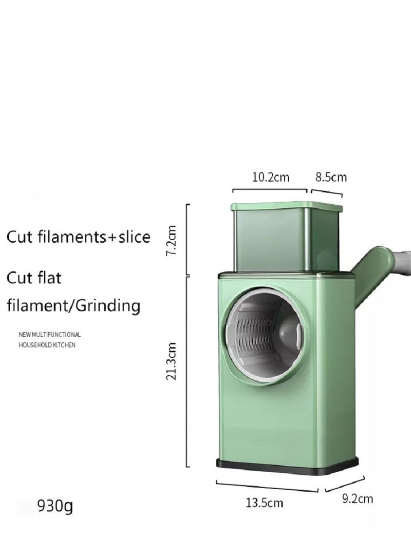 Cheese Grater, 3 in 1 Manual Vegetable Slicer, Kitchen Appliances Tools, Potato Chopper Rotary, Grater Veggie Chopper, Peeler Maker Machine Multifunctional Roller Grater Stainless Steel