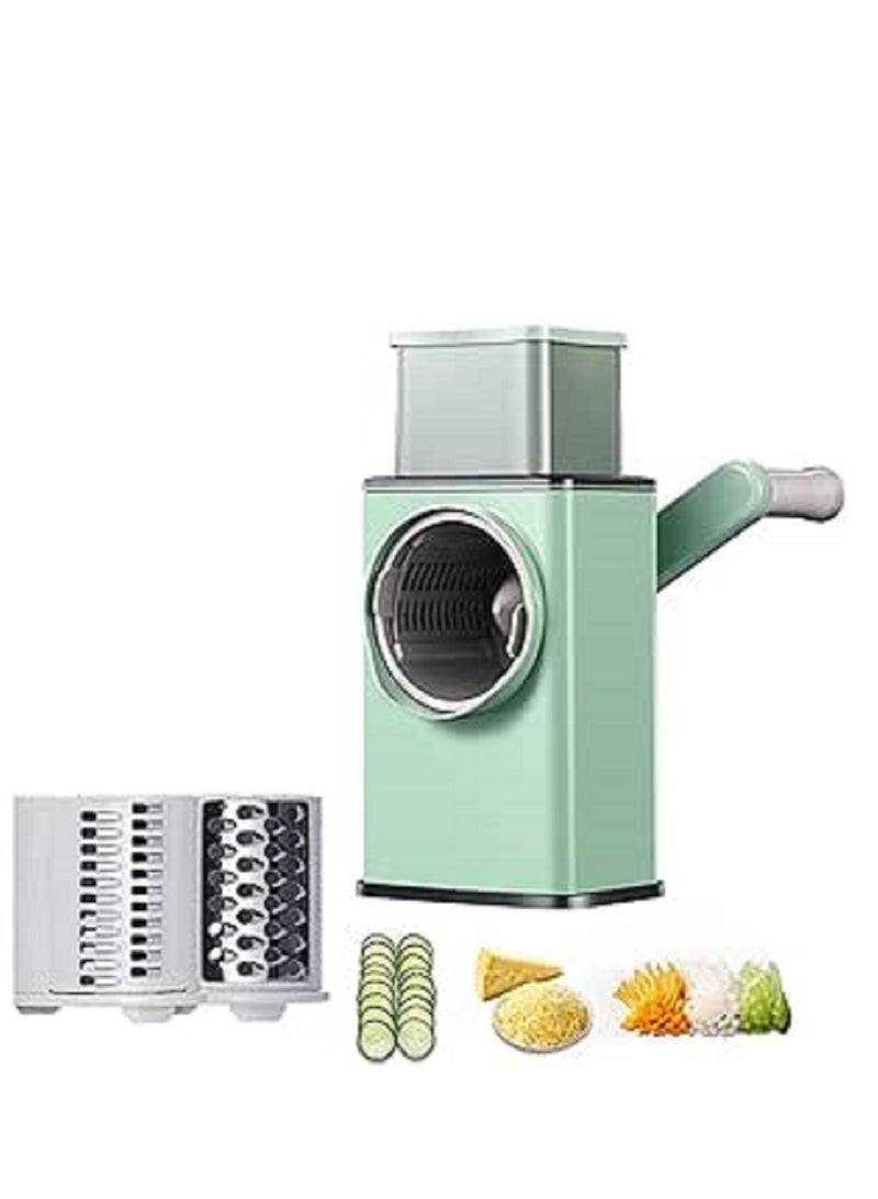 Cheese Grater, 3 in 1 Manual Vegetable Slicer, Kitchen Appliances Tools, Potato Chopper Rotary, Grater Veggie Chopper, Peeler Maker Machine Multifunctional Roller Grater Stainless Steel